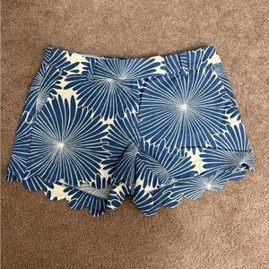 J. Crew Blue and White Floral High Waist Shorts